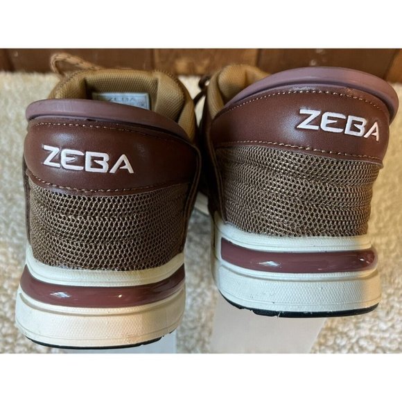 ZEBA Hands Free Brown Leather Sneakers Comfort Walking Shoes Mens US Size 8.5 - Picture 5 of 6